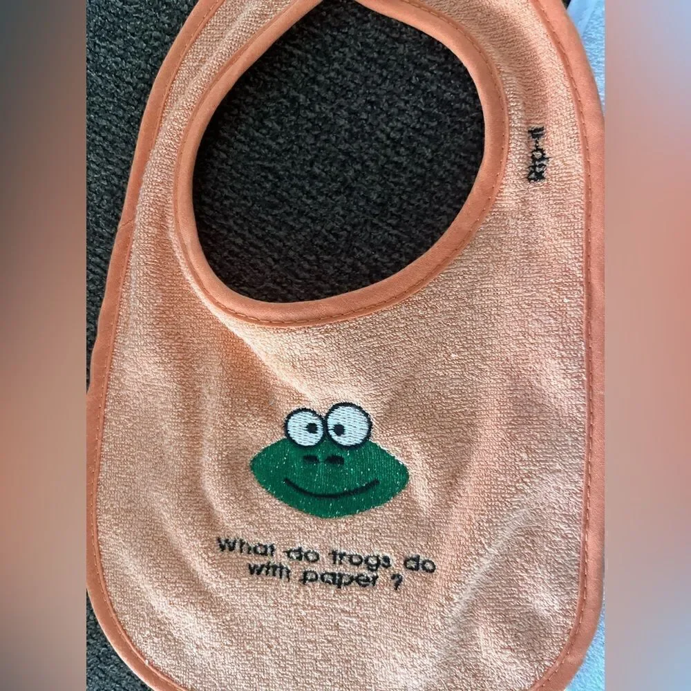 Luvable Friends Terry Bibs Custom Embroidered with Animals and Jokes- 5 bibs